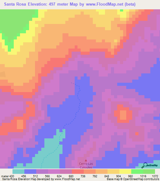Santa Rosa,Nicaragua Elevation Map