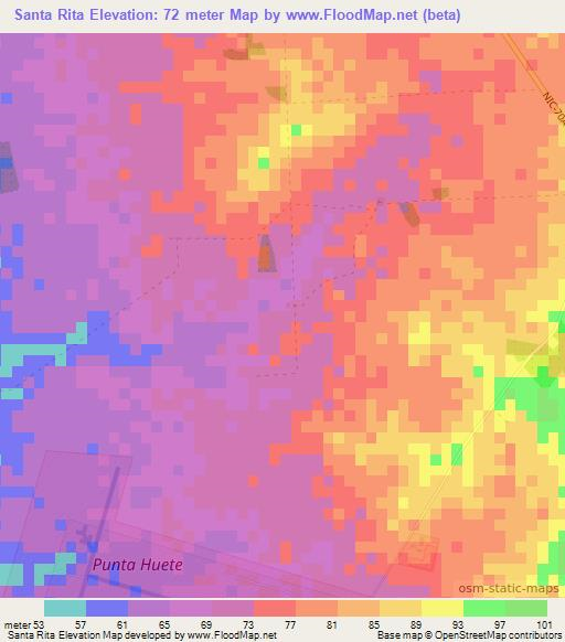 Santa Rita,Nicaragua Elevation Map