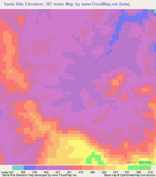Santa Rita,Nicaragua Elevation Map