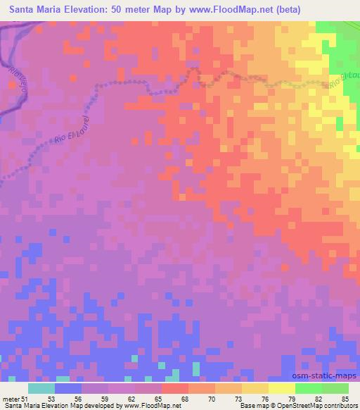 Santa Maria,Nicaragua Elevation Map