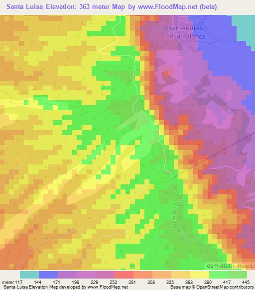 Santa Luisa,Nicaragua Elevation Map