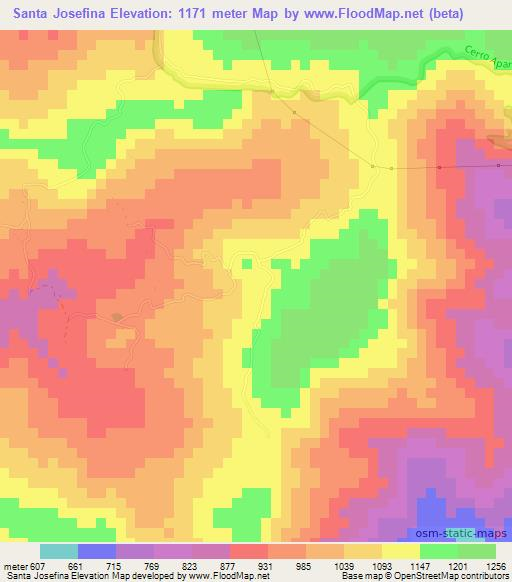 Santa Josefina,Nicaragua Elevation Map