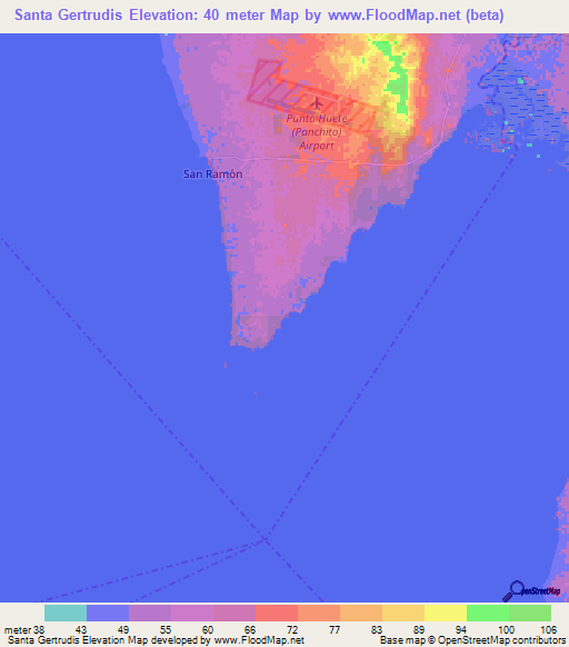 Santa Gertrudis,Nicaragua Elevation Map