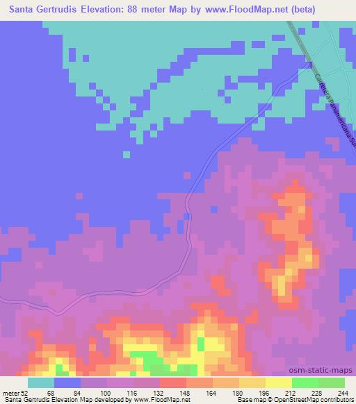 Santa Gertrudis,Nicaragua Elevation Map