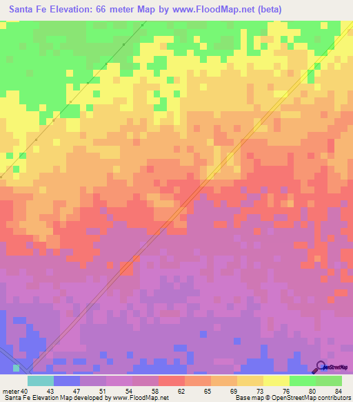 Santa Fe,Nicaragua Elevation Map