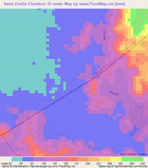 Santa Emilia,Nicaragua Elevation Map