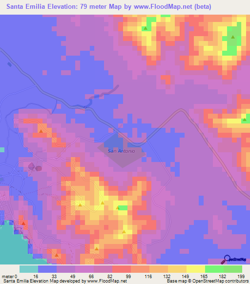 Santa Emilia,Nicaragua Elevation Map