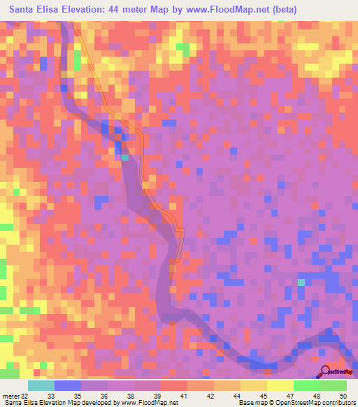Santa Elisa,Nicaragua Elevation Map