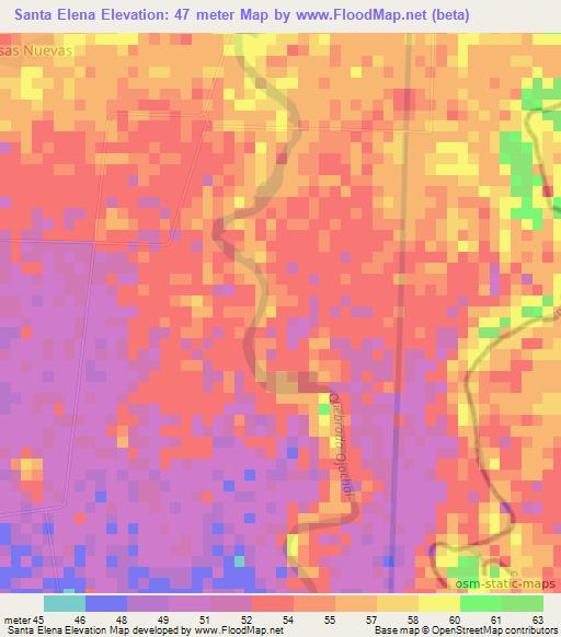 Santa Elena,Nicaragua Elevation Map