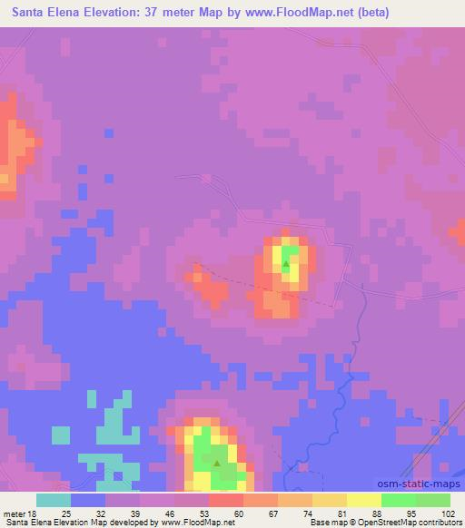 Santa Elena,Nicaragua Elevation Map