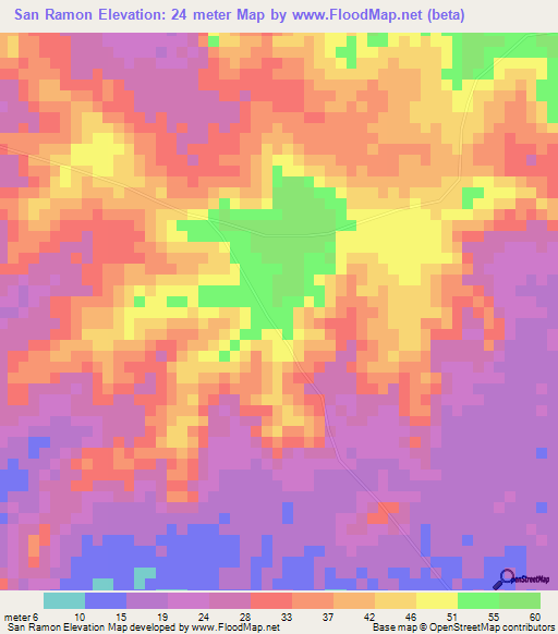 San Ramon,Nicaragua Elevation Map
