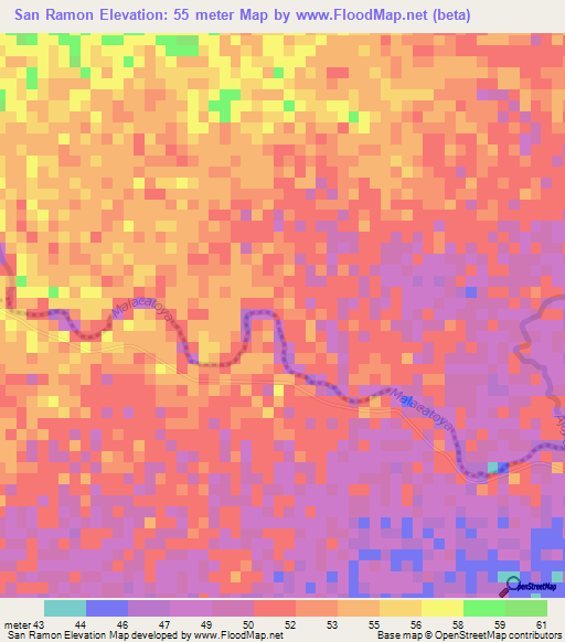 San Ramon,Nicaragua Elevation Map