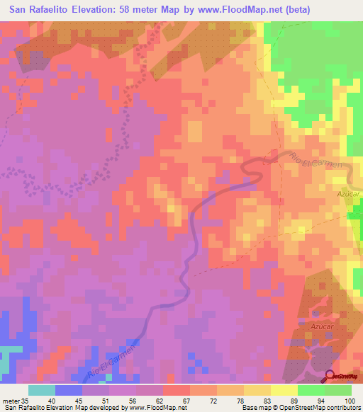 San Rafaelito,Nicaragua Elevation Map