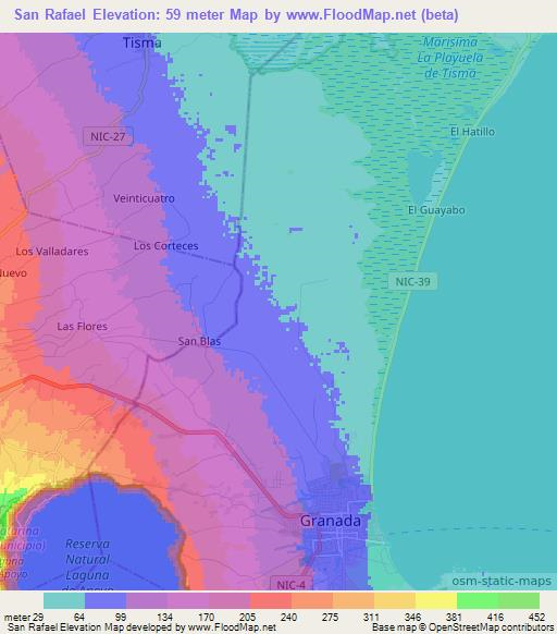 San Rafael,Nicaragua Elevation Map