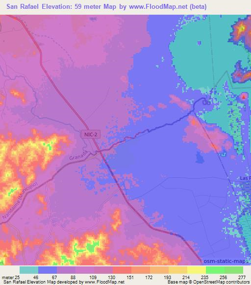 San Rafael,Nicaragua Elevation Map