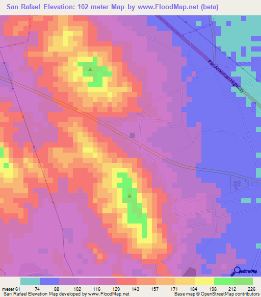 San Rafael,Nicaragua Elevation Map
