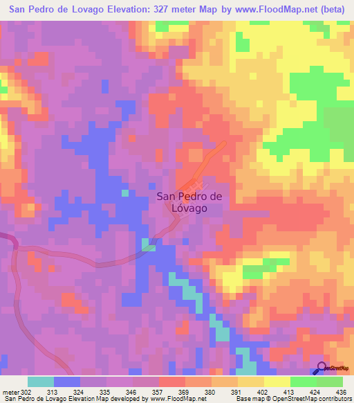 San Pedro de Lovago,Nicaragua Elevation Map