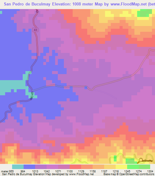San Pedro de Buculmay,Nicaragua Elevation Map