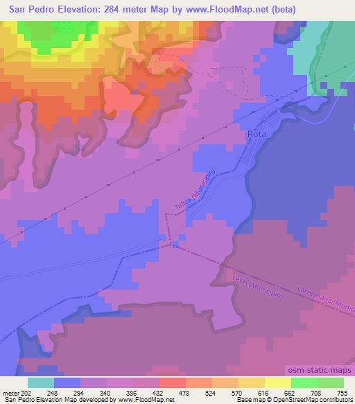 San Pedro,Nicaragua Elevation Map