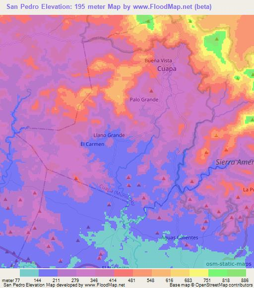 San Pedro,Nicaragua Elevation Map