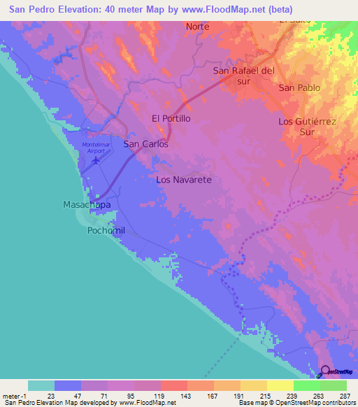 San Pedro,Nicaragua Elevation Map