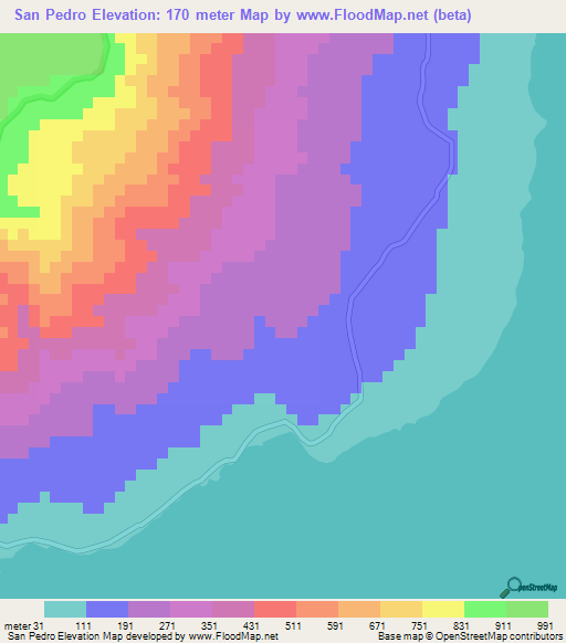 San Pedro,Nicaragua Elevation Map
