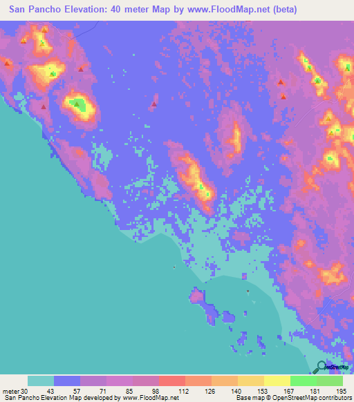 San Pancho,Nicaragua Elevation Map