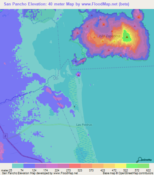 San Pancho,Nicaragua Elevation Map