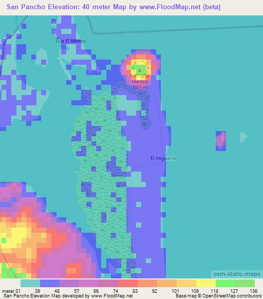 San Pancho,Nicaragua Elevation Map