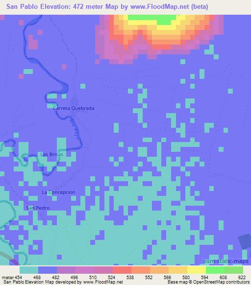 San Pablo,Nicaragua Elevation Map
