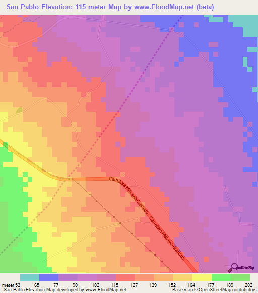 San Pablo,Nicaragua Elevation Map