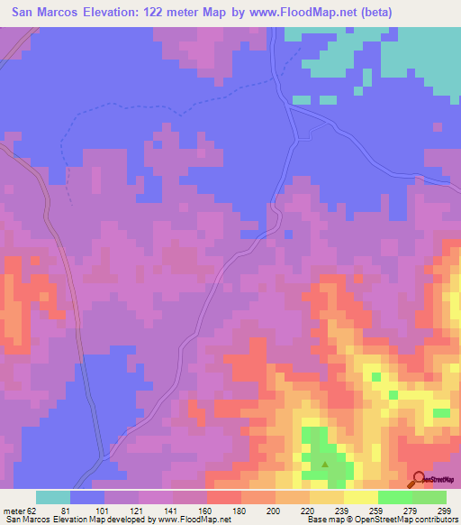 San Marcos,Nicaragua Elevation Map