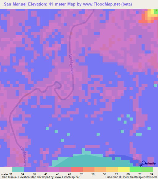 San Manuel,Nicaragua Elevation Map