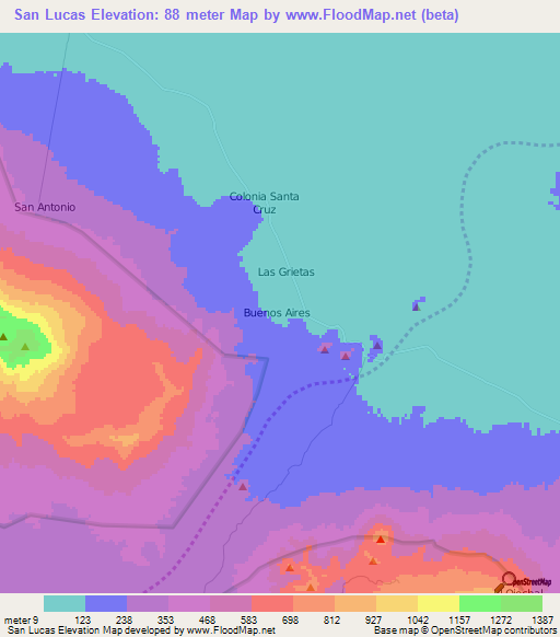 San Lucas,Nicaragua Elevation Map