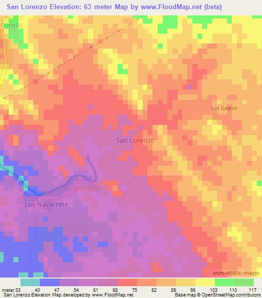San Lorenzo,Nicaragua Elevation Map