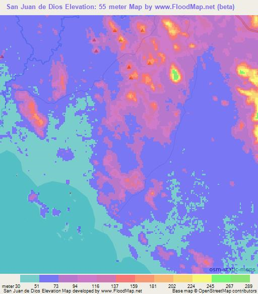 San Juan de Dios,Nicaragua Elevation Map