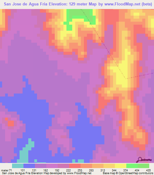 San Jose de Agua Fria,Nicaragua Elevation Map