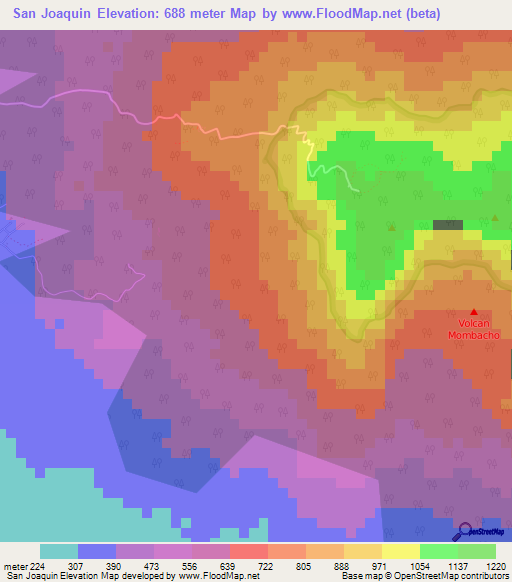 San Joaquin,Nicaragua Elevation Map