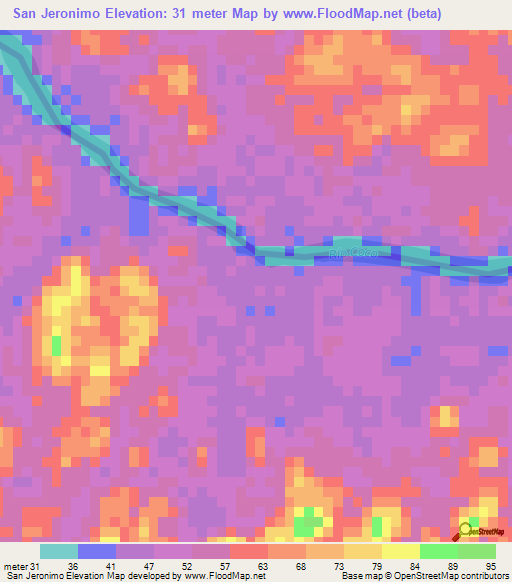 San Jeronimo,Nicaragua Elevation Map