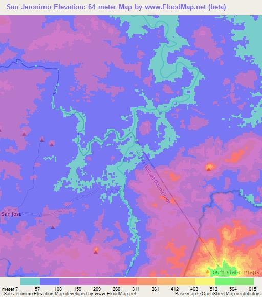 San Jeronimo,Nicaragua Elevation Map