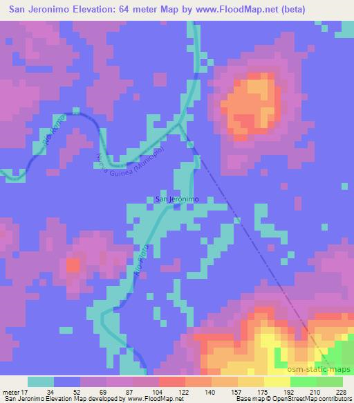 San Jeronimo,Nicaragua Elevation Map