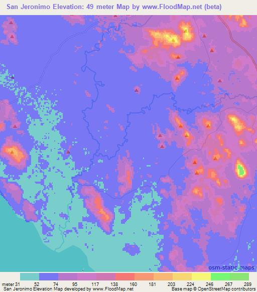 San Jeronimo,Nicaragua Elevation Map