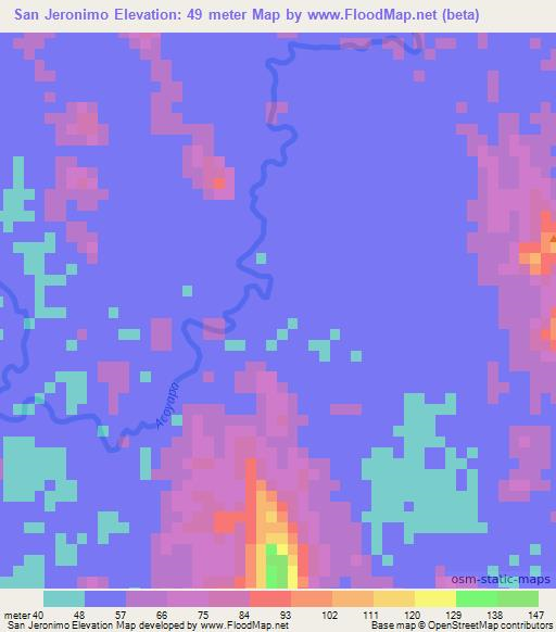 San Jeronimo,Nicaragua Elevation Map