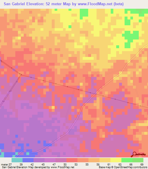 San Gabriel,Nicaragua Elevation Map