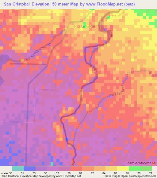 San Cristobal,Nicaragua Elevation Map