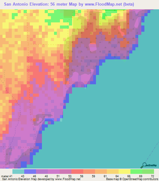 San Antonio,Nicaragua Elevation Map
