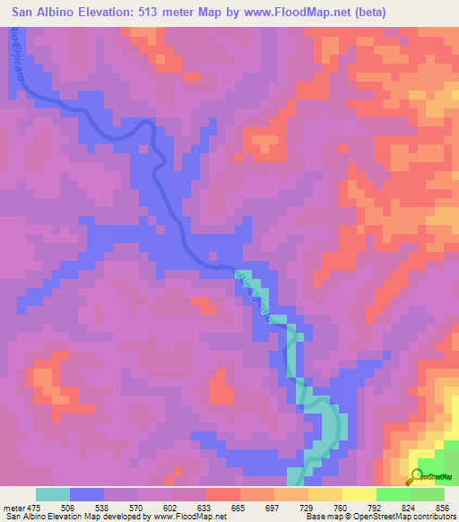 San Albino,Nicaragua Elevation Map