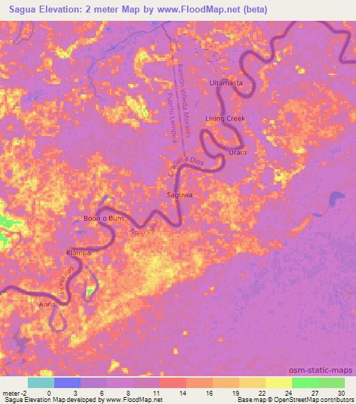 Sagua,Nicaragua Elevation Map