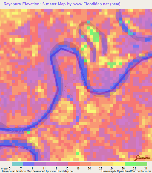 Rayapura,Nicaragua Elevation Map