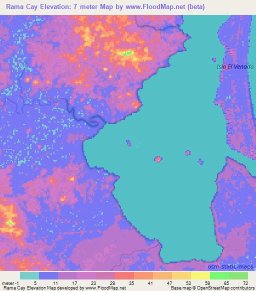 Rama Cay,Nicaragua Elevation Map